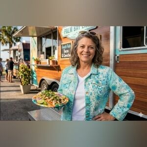 COLDWATER CREEK Jacket Aqua Turquoise Watercolors